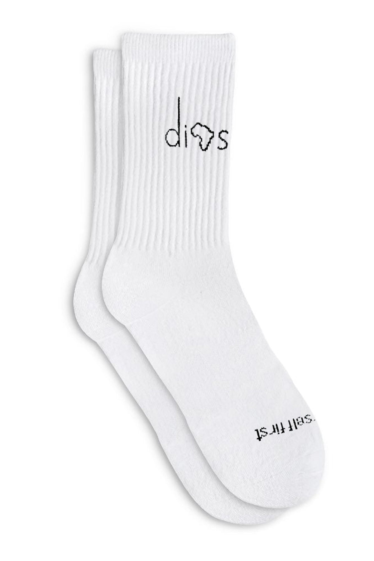 Two Whom Crew Love Socks - Black / White - TwoWhom