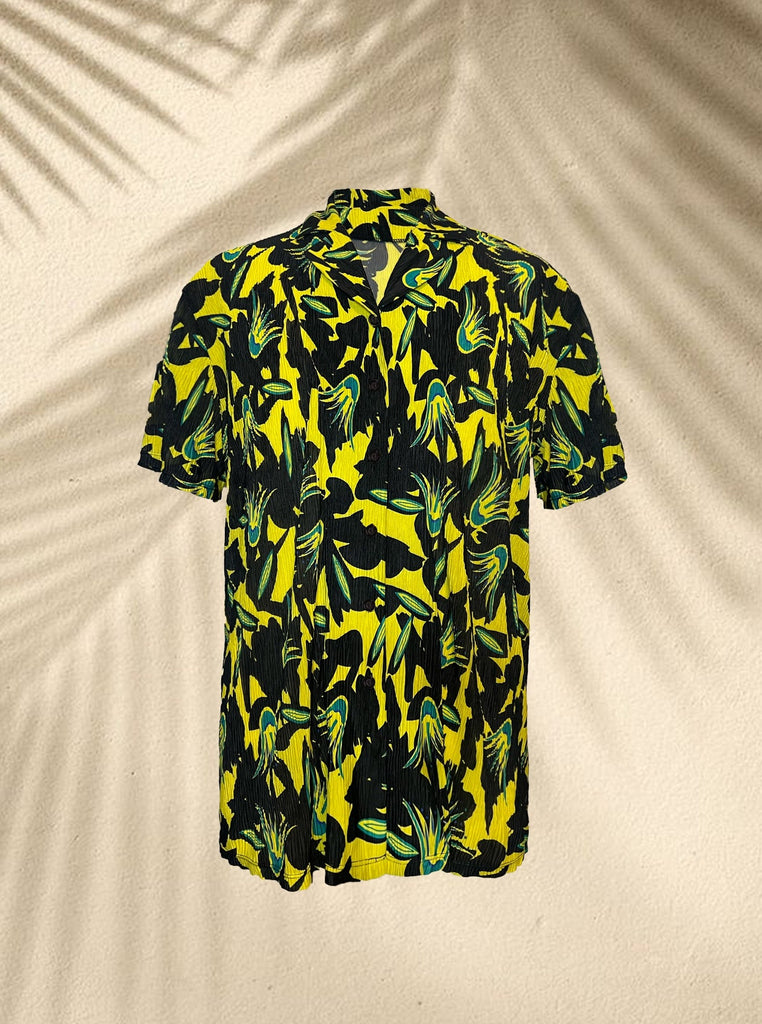 green lotus button up set floral mens womens unisex